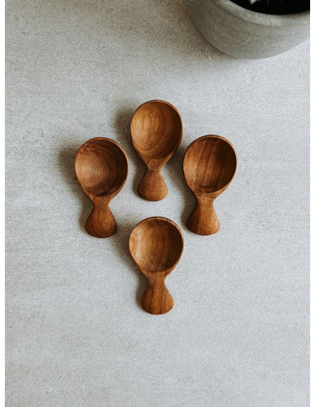 Mini Cuillères en Teck - 4 pces