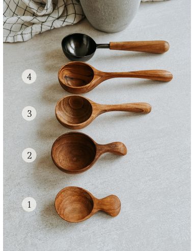 Mini Cuillères en Teck - 4 pces