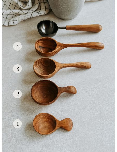 Mini Cuillères en Teck - 4 pces