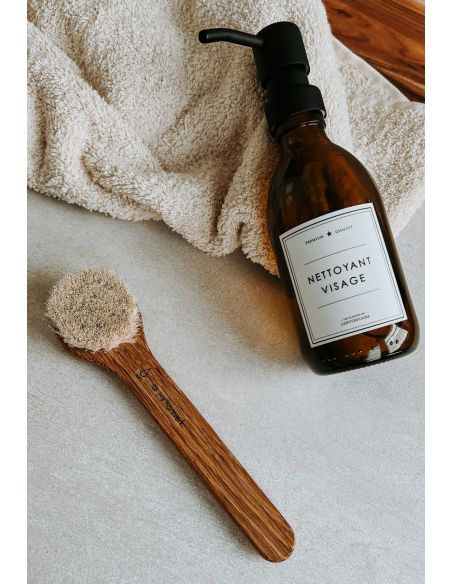 Brosse Visage en Bois de Chêne et poils de chèvre