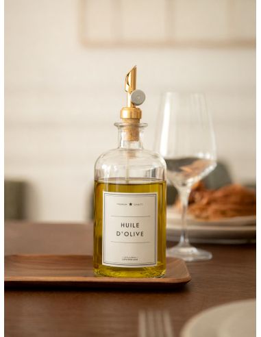 Bouteille en Verre Transparent - Huile d'Olive - 500ml