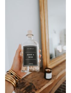 Flacon Make a wish - Allumettes Naturel/Blanc - Etiquette Noire