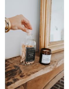 Flacon Make a wish - Allumettes Naturel/Or - Etiquette Noire