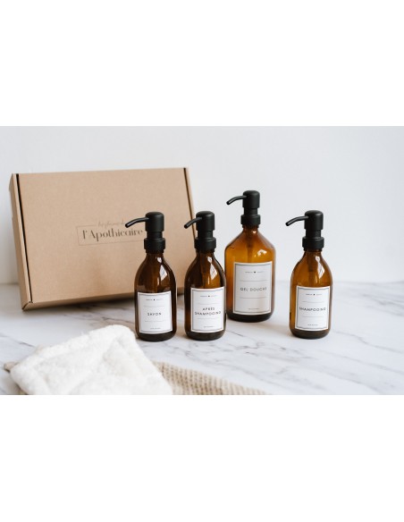 Box 4 Flacons Ambre - Essentiels Beauté