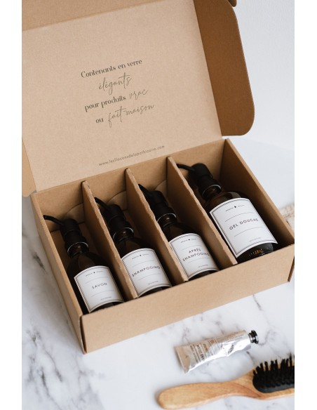 Box 4 Flacons Ambre - Essentiels Beauté